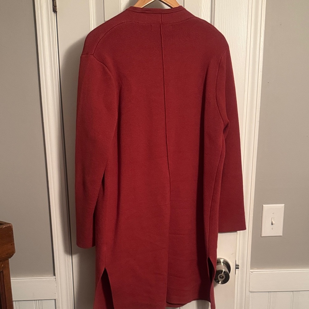 Luxurious Deep Rust Open-Front Cardigan (R) - Picture 5 of 6